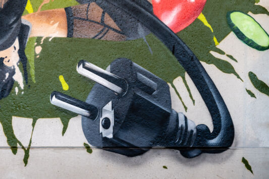 Street art graffiti artist aces mural domo elektro5