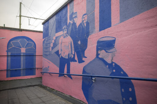 Street art graffiti artiest han coussement muurschildering essen9