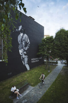 Street art graffiti muurschildering mural artiest steppe letterkecht project luc de vos radio willy regio lokeren gent4